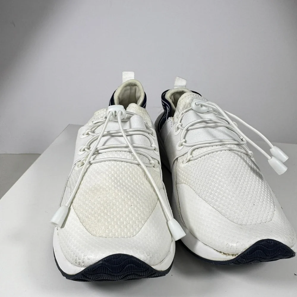 Tommy Hilfiger TWROOTS Sneakers Womens 8.5 White Navy Blue Bungee Logo Strap